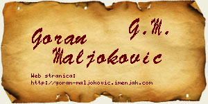Goran Maljoković vizit kartica